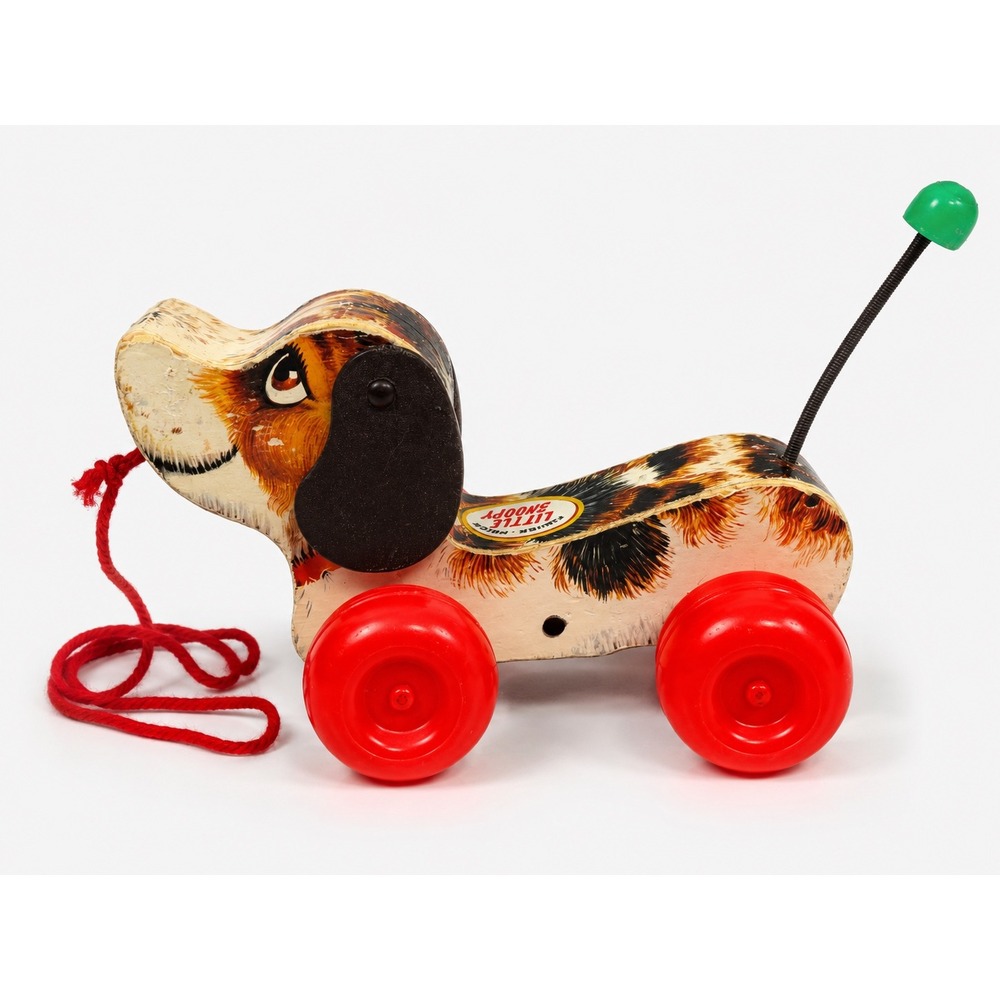 Vintage Fisher-Price Little Snoopy Pull Toy 693 Wooden Dog 1965 Made in USA